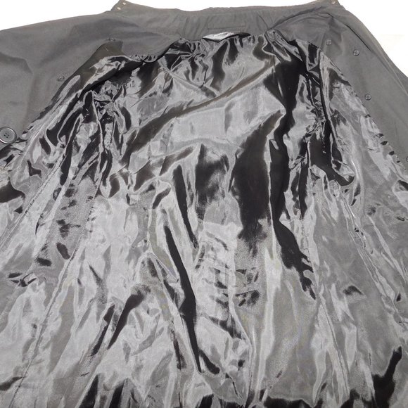 Norma Kamali Double Breasted Belted Black Trench Coat Size Medium Career - Picture 13 of 15